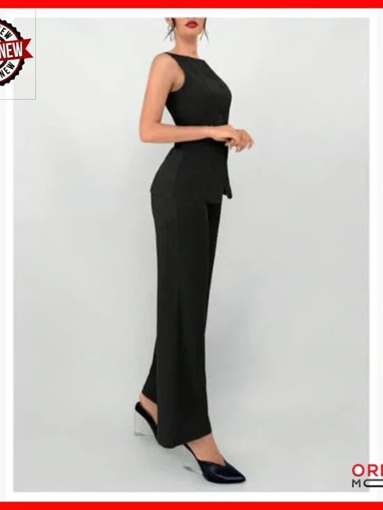 Women's 2 Piece Business Casual Outfit Vest and Pants Set - Picture 4 of 5